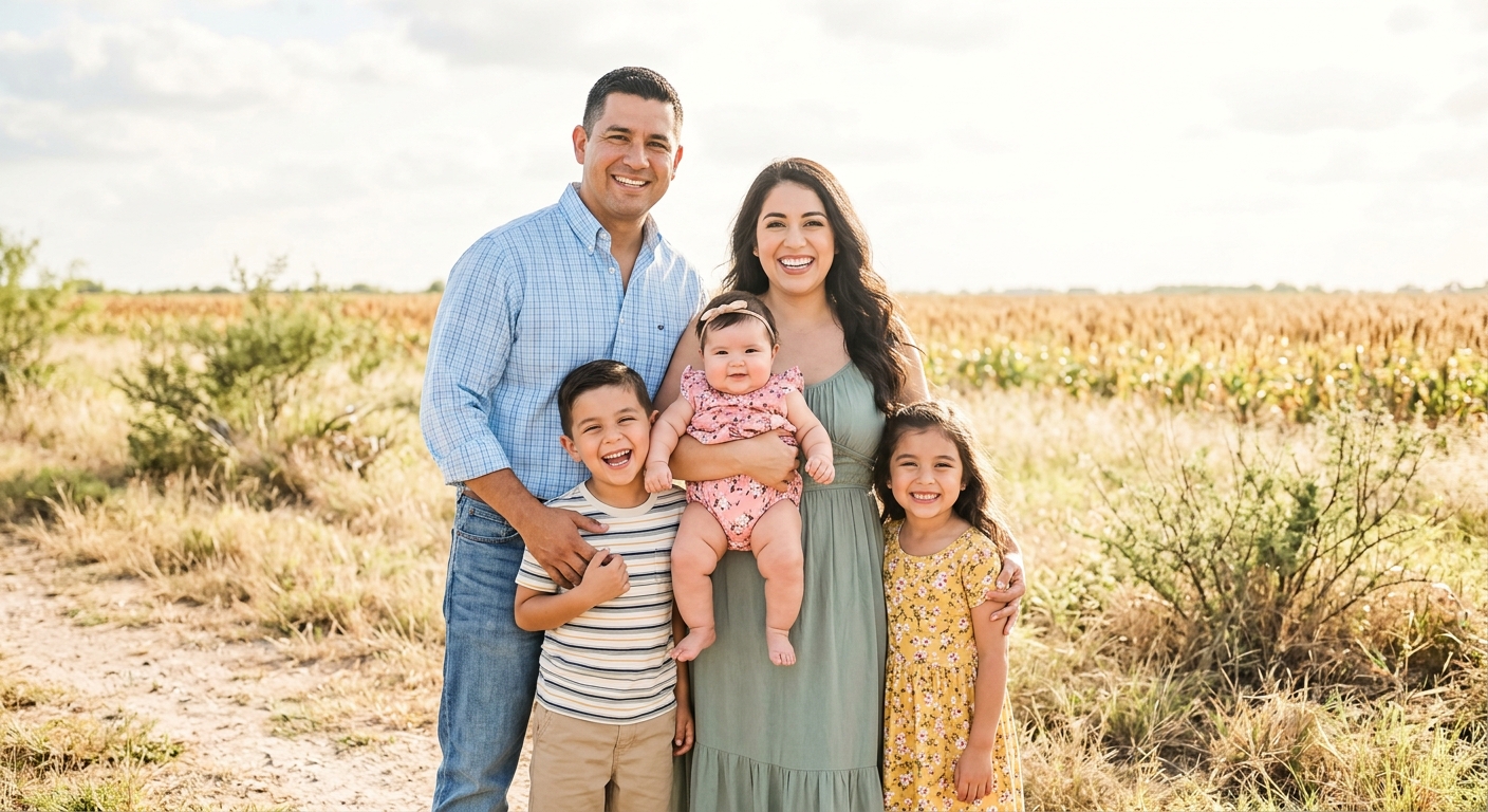 Happy family photo with smiles