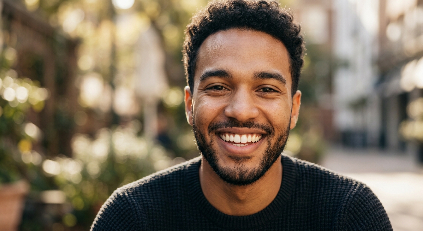 Young man smiling with healthy teeth